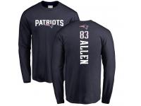Men Nike Dwayne Allen Navy Blue Backer - NFL New England Patriots #83 Long Sleeve T-Shirt