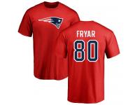 Men Nike Irving Fryar Red Name & Number Logo - NFL New England Patriots #80 T-Shirt