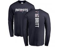 Men Nike Kenny Britt Navy Blue Backer - NFL New England Patriots #88 Long Sleeve T-Shirt
