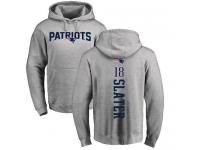 Men Nike Matthew Slater Ash Backer - NFL New England Patriots #18 Pullover Hoodie