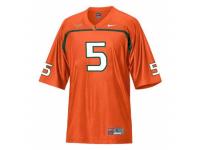 Men Nike Miami Hurricanes #5 Andre Johnson Orange Authentic NCAA Jersey