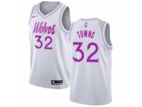 Men Nike Minnesota Timberwolves #32 Karl-Anthony Towns White  Jersey - Earned Edition