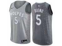 Men Nike Minnesota Timberwolves #5 Gorgui Dieng  Gray NBA Jersey - City Edition