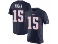Men Nike New England Patriots #15 Chris Hogan Navy Blue Rush Pride Name & Number T-Shirt