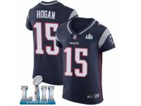 Men Nike New England Patriots #15 Chris Hogan Navy Blue Team Color Vapor Untouchable Elite Player Super Bowl LII NFL Jersey