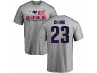 Men Nike New England Patriots #23 Patrick Chung Heather Gray 2017 AFC Champions V-Neck T-Shirt