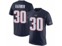 Men Nike New England Patriots #30 Duron Harmon Navy Blue Rush Pride Name & Number T-Shirt