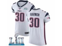 Men Nike New England Patriots #30 Duron Harmon White Vapor Untouchable Elite Player Super Bowl LII NFL Jersey