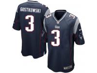 Men Nike NFL New England Patriots #3 Stephen Gostkowski Home Navy Blue Game Jersey