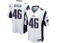 Men Nike NFL New England Patriots #46 James Develin Road White Game Jersey
