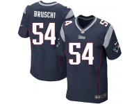 Men Nike NFL New England Patriots #54 Tedy Bruschi Authentic Elite Home Navy Blue Jersey