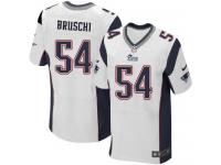 Men Nike NFL New England Patriots #54 Tedy Bruschi Authentic Elite Road White Jersey