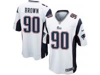Men Nike NFL New England Patriots #90 Malcom Brown Road White Game Jersey