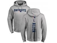Men Nike Ryan Allen Ash Backer - NFL New England Patriots #6 Pullover Hoodie