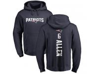 Men Nike Ryan Allen Navy Blue Backer - NFL New England Patriots #6 Pullover Hoodie