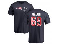 Men Nike Shaq Mason Navy Blue Name & Number Logo - NFL New England Patriots #69 T-Shirt