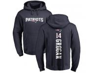 Men Nike Steve Grogan Navy Blue Backer - NFL New England Patriots #14 Pullover Hoodie