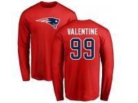 Men Nike Vincent Valentine Red Name & Number Logo - NFL New England Patriots #99 Long Sleeve T-Shirt