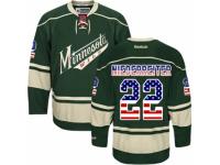Men Reebok Minnesota Wild #22 Nino Niederreiter Premier Green USA Flag Fashion NHL Jersey