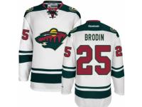 Men Reebok Minnesota Wild #25 Jonas Brodin Premier White Away NHL Jersey