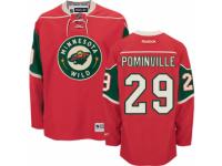 Men Reebok Minnesota Wild #29 Jason Pominville Premier Red Home NHL Jersey
