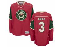 Men Reebok Minnesota Wild #3 Charlie Coyle Premier Red Home NHL Jersey