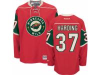 Men Reebok Minnesota Wild #37 Josh Harding Premier Red Home NHL Jersey