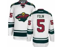 Men Reebok Minnesota Wild #5 Christian Folin Premier White Away NHL Jersey