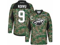 Men Reebok Minnesota Wild #9 Mikko Koivu Premier Camo Veterans Day Practice NHL Jersey