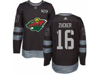 Men's Adidas Minnesota Wild #16 Jason Zucker Premier Black 1917-2017 100th Anniversary NHL Jersey
