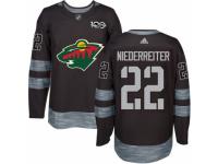 Men's Adidas Minnesota Wild #22 Nino Niederreiter Premier Black 1917-2017 100th Anniversary NHL Jersey