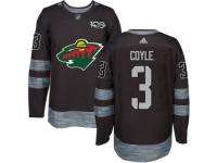 Men's Adidas Minnesota Wild #3 Charlie Coyle Premier Black 1917-2017 100th Anniversary NHL Jersey