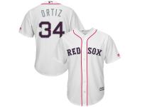 Men's Boston Red Sox David Ortiz Majestic White Fashion  Stars & Stripes 2016 Independence Day  Cool Base Player Jersey