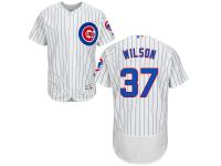 Men's Chicago Cubs Majestic Home White-Royal Flex Base Authentic Collection #37 Justin Wilson Jersey