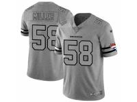 Men's Denver Broncos #58 Von Miller Gray Team Logo Gridiron Limited Football Jersey