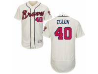 Men's Majestic Atlanta Braves #40 Bartolo Colon Cream Flexbase Authentic Collection MLB Jersey