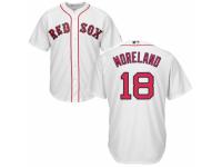 Men's Majestic Boston Red Sox #18 Mitch Moreland White Home Cool Base MLB Jersey