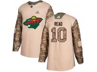 Men's Minnesota Wild #10 Matt Read Adidas Camo Authentic Veterans Day Practice NHL Jersey