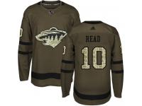 Men's Minnesota Wild #10 Matt Read Adidas Green Authentic Salute To Service NHL Jersey
