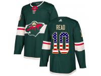 Men's Minnesota Wild #10 Matt Read Adidas Green Authentic USA Flag Fashion NHL Jersey