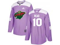 Men's Minnesota Wild #10 Matt Read Adidas Purple Authentic Fights Cancer Practice NHL Jersey