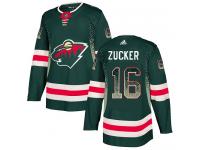 Men's Minnesota Wild #16 Jason Zucker Adidas Green Authentic Drift Fashion NHL Jersey
