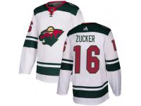 Men's Minnesota Wild #16 Jason Zucker Reebok White Away Authentic NHL Jersey