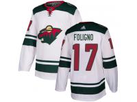 Men's Minnesota Wild #17 Marcus Foligno Reebok White Away Authentic NHL Jersey