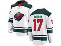Men's Minnesota Wild #17 Marcus Foligno White Away Breakaway NHL Jersey