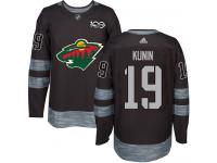 Men's Minnesota Wild #19 Luke Kunin Adidas Black Authentic 1917-2017 100th Anniversary NHL Jersey