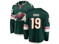 Men's Minnesota Wild #19 Luke Kunin Green Home Breakaway NHL Jersey