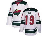 Men's Minnesota Wild #19 Luke Kunin Reebok White Away Authentic NHL Jersey