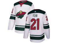 Men's Minnesota Wild #21 Eric Fehr Adidas White Away Authentic NHL Jersey
