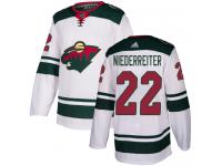 Men's Minnesota Wild #22 Nino Niederreiter Reebok White Away Authentic NHL Jersey